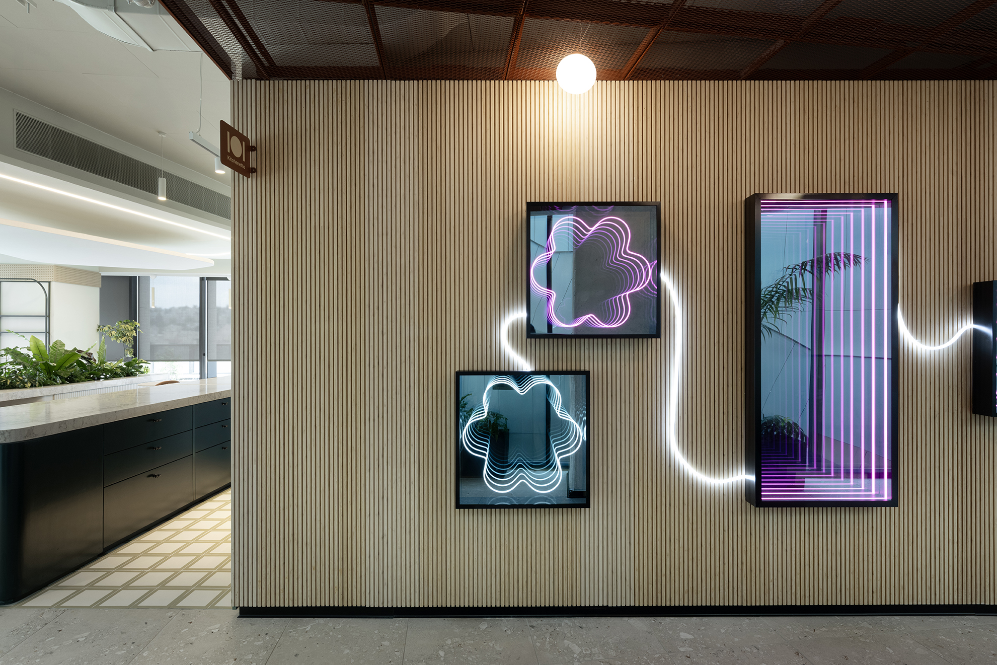 Lightricks workplace branding and 3D signage
