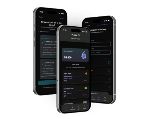 Pool app screens
