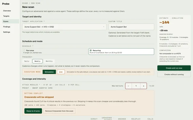 Setting conflict warning