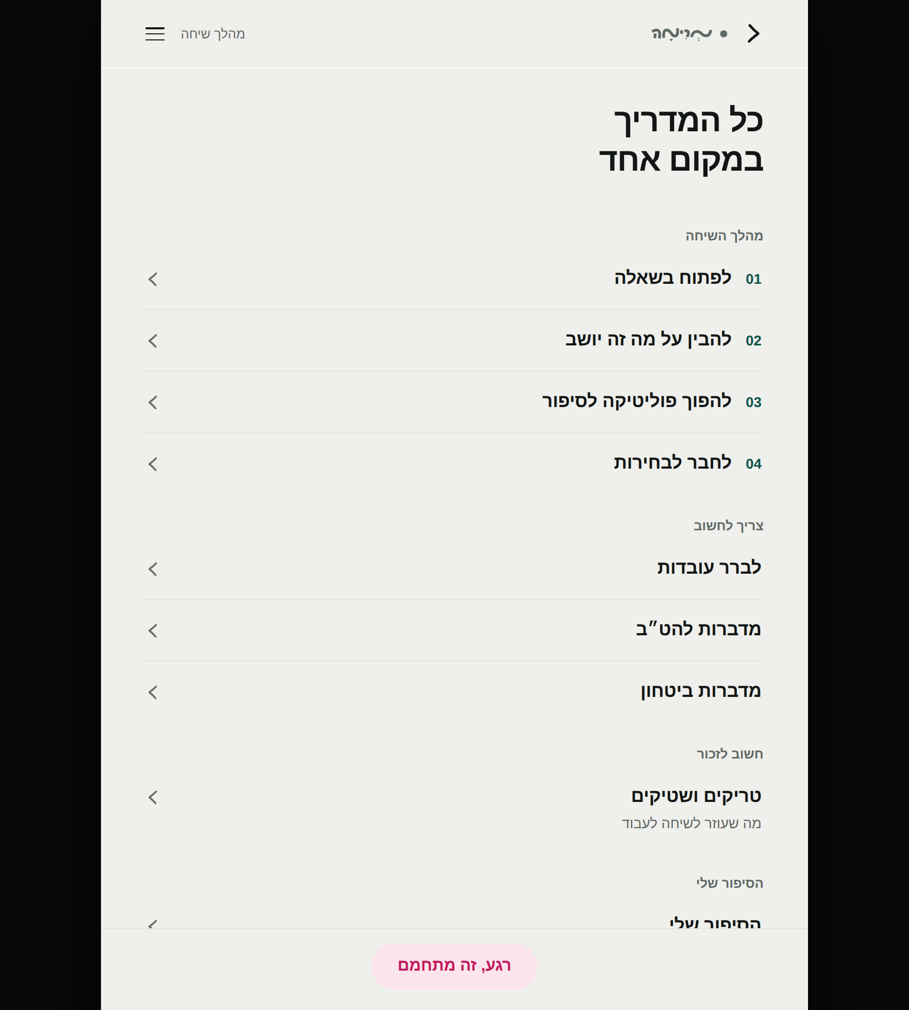 The final guide index at tablet width as a capped reading column